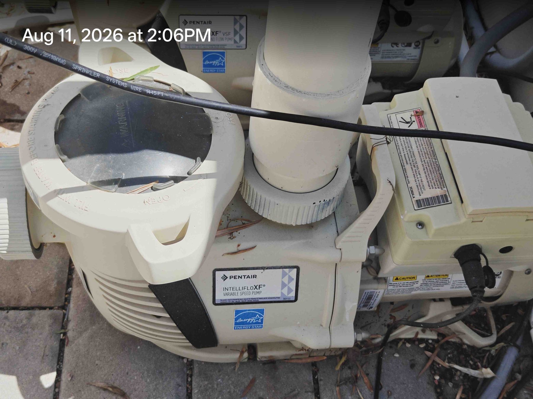 Pump P-1: Pentair IntelliFloXF variable-speed pump