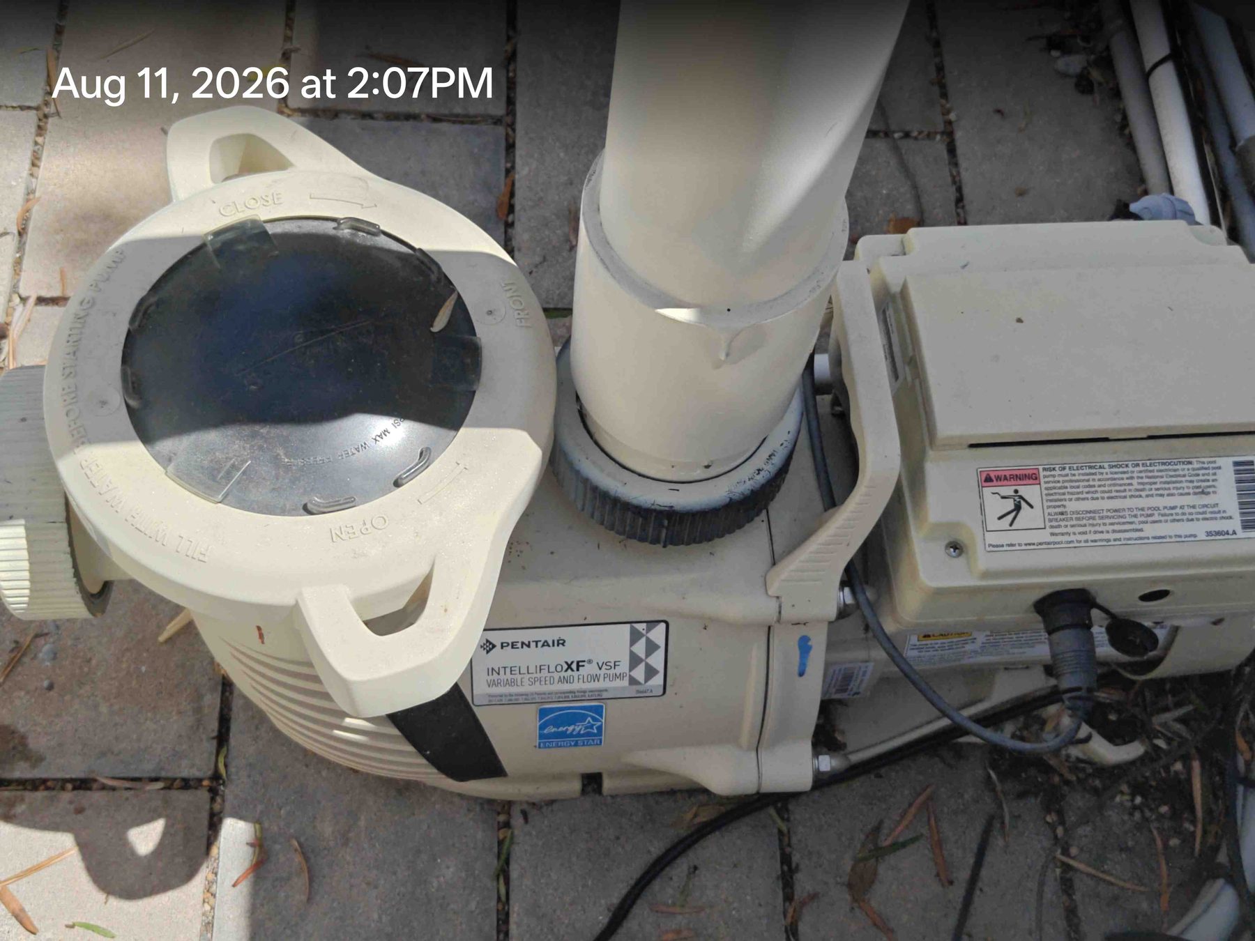 Pump P-2: Pentair IntelliFloXF VSF variable-speed and flow pump