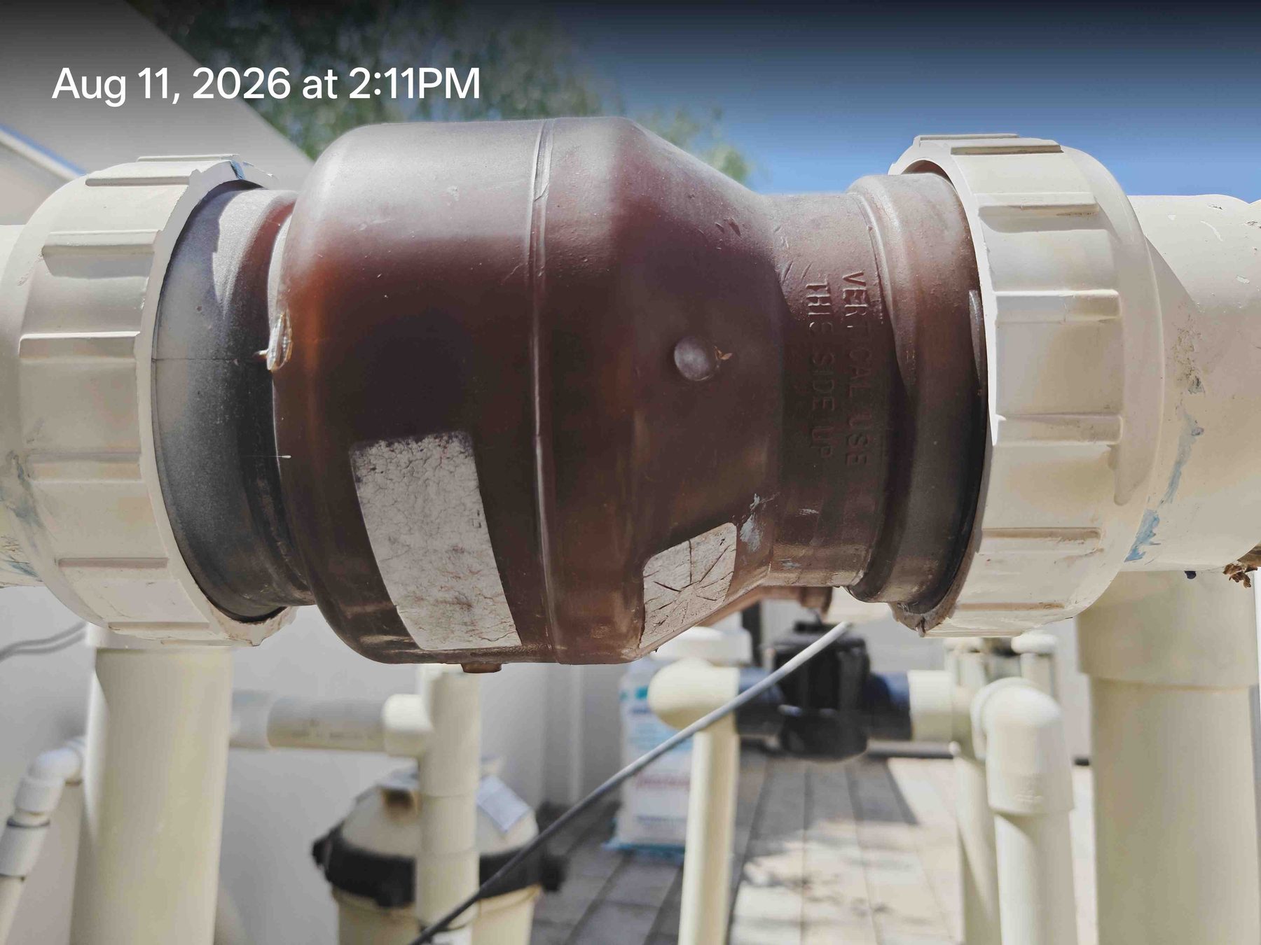 Leak 3: large 4-inch check valve