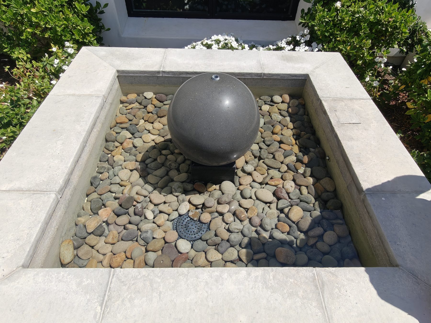 Courtyard orb fountain